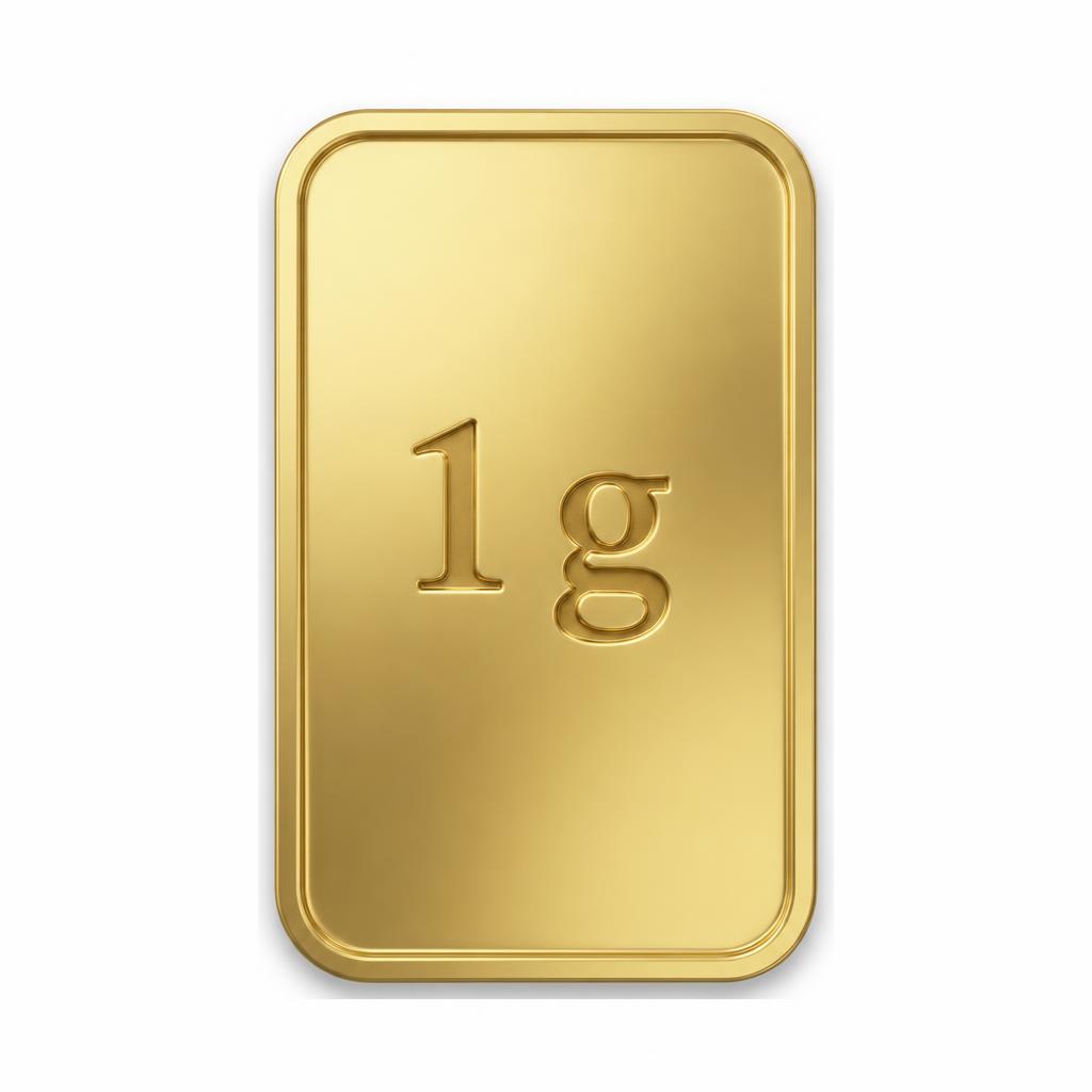 Unbranded gold bar photo for 1 g with the weight engraved on the bar